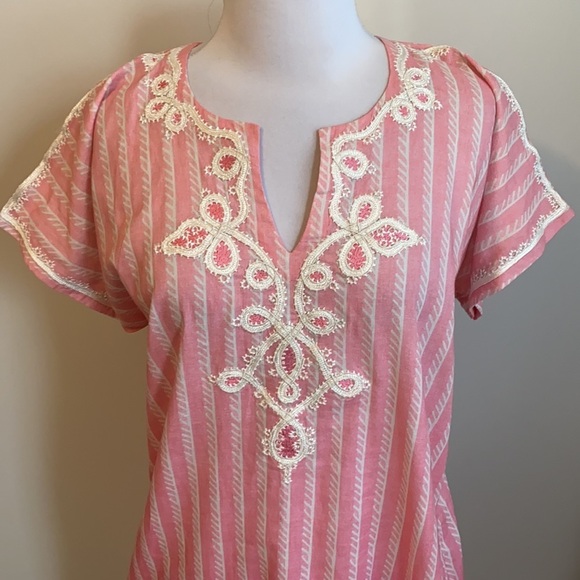 Bella Tu Ropes Pink Ombré Embroidered Tunic Dress - Picture 4 of 12